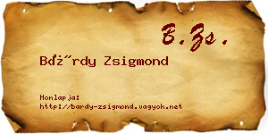 Bárdy Zsigmond névjegykártya
